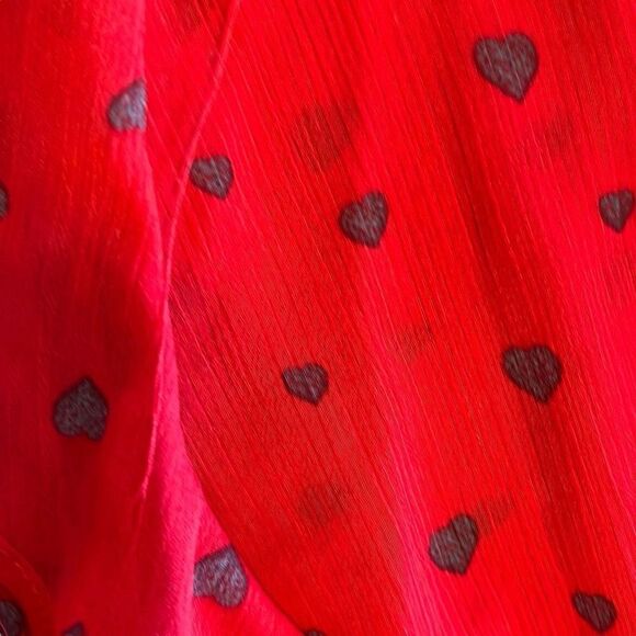 Loft  Valentines red, sheer blouse, size small - Picture 2 of 3
